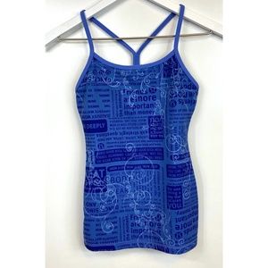 *RARE* LululemonPower Y Manifesto Blue Tank Top 2